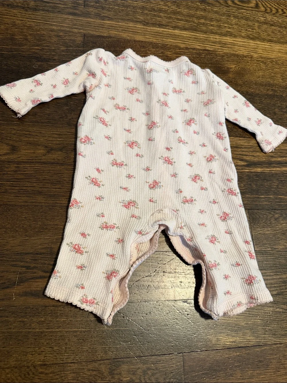 Ralph Lauren kids Pink Floral Ribbed Baby Footed One-Piece